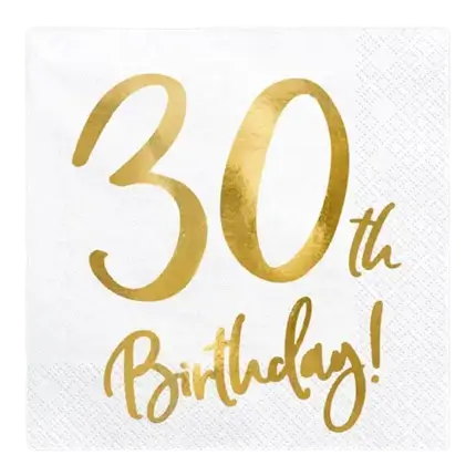 Papieren servet 30e verjaardag (set van 20)