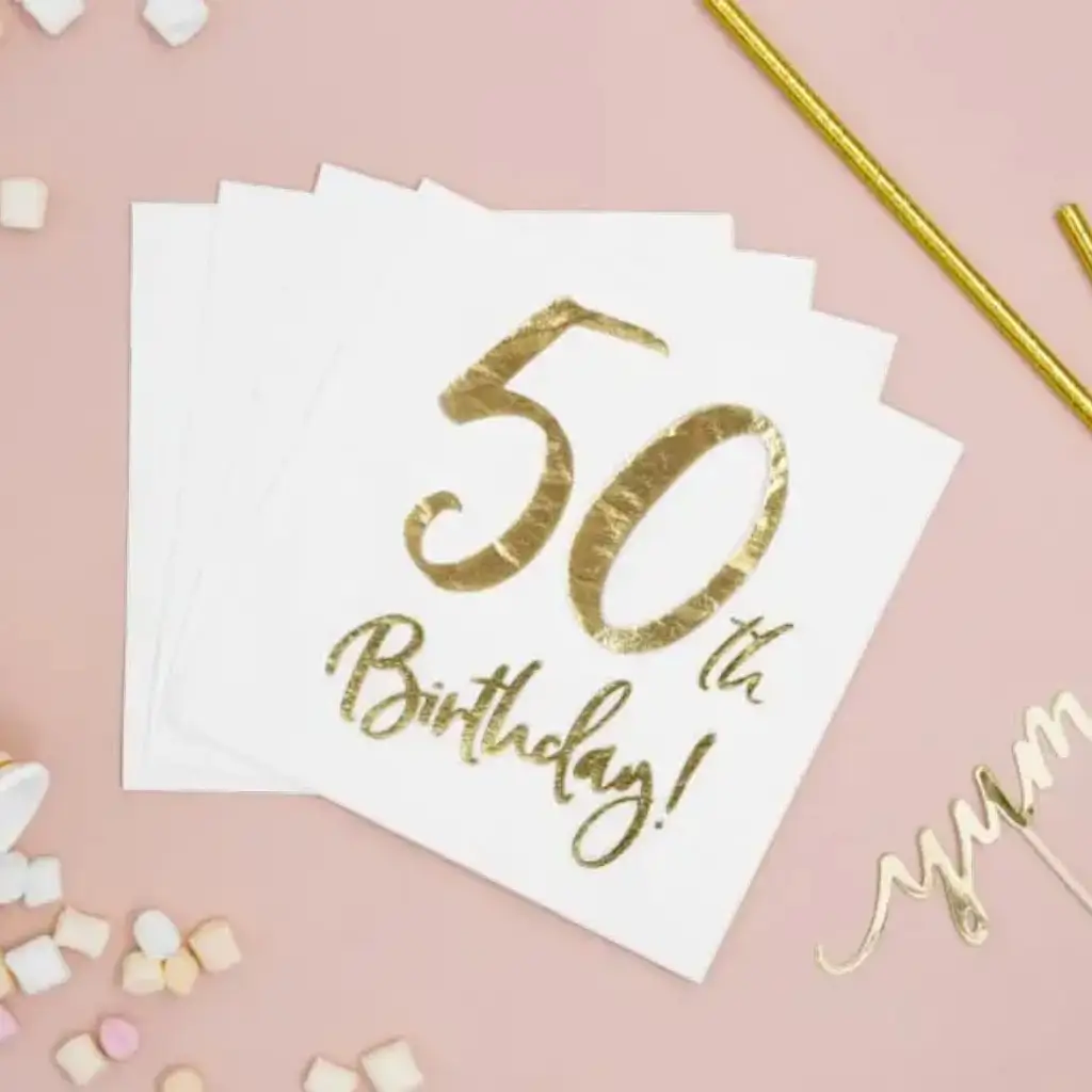 Papieren servet 50e verjaardag (set van 20)
