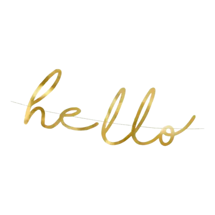 Hello Baby gouden papieren slinger