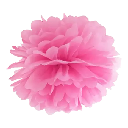 Roze papieren kwastje 25cm
