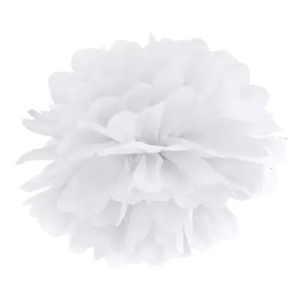 Witte papieren pompon 25cm