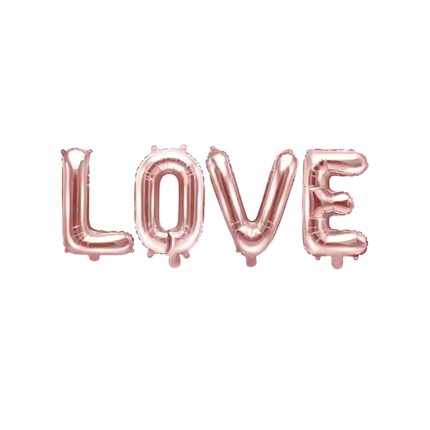 Aluminium ballon roségoud LOVE