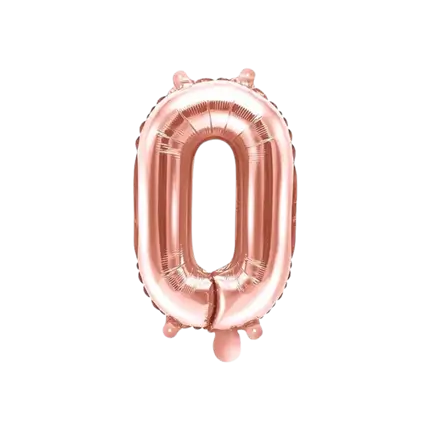 Verjaardagsballon nummer 0 Roségoud 35cm