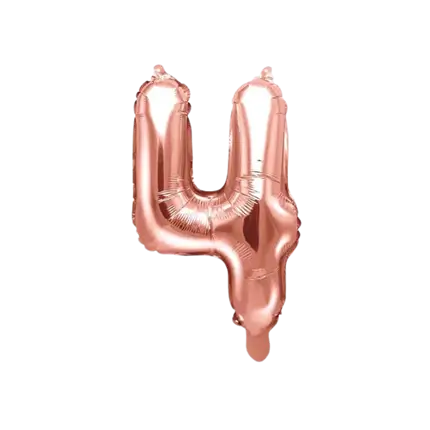 Verjaardagsballon nummer 4 roségoud 35cm