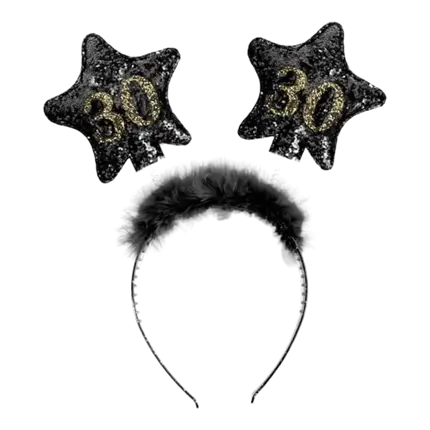 Hoofdband 30 jaar Goud en Zwarte Ster