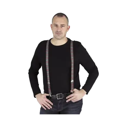 Tarzan bretels Bruin met zwart dambord