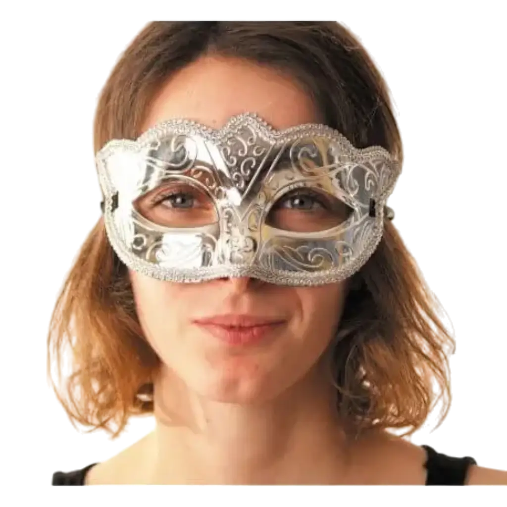 Venetiaans Burleske Masker Zilver