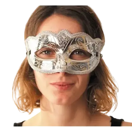 Venetiaans Burleske Masker Zilver