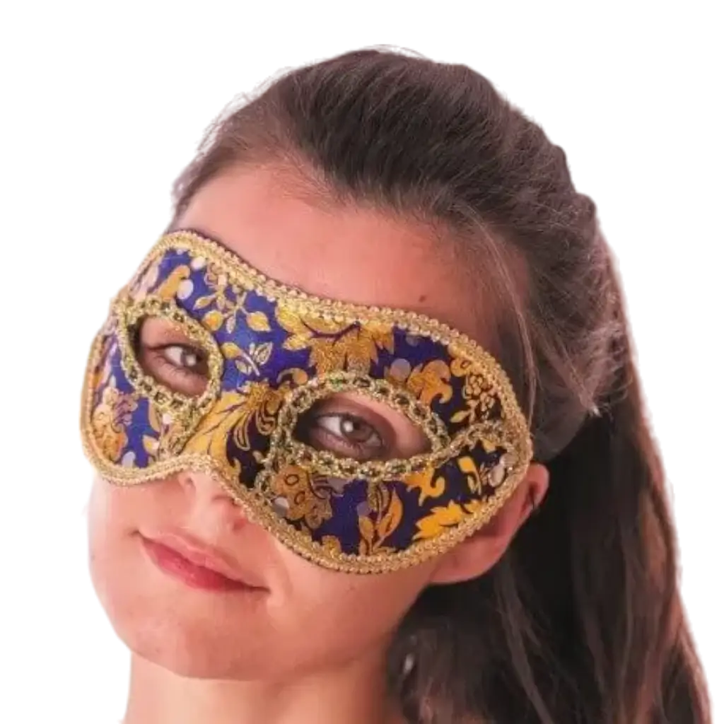 Blauw & Goud Venetiaans Masker