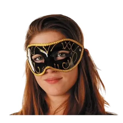 Zwart en gouden Venetiaans masker