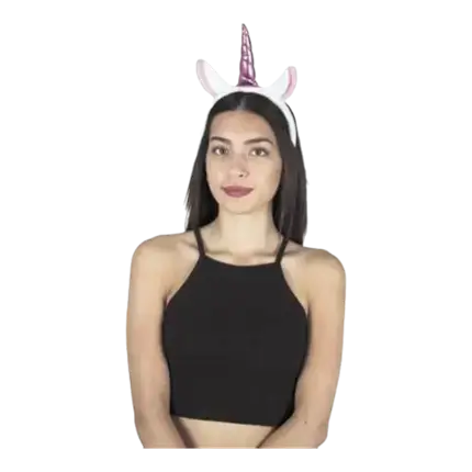 Roze en witte eenhoorn hoofdband