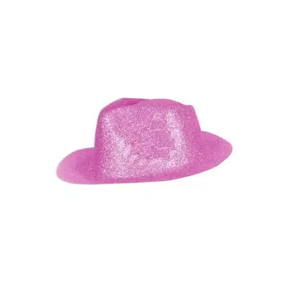 Roze pailletten Borsalino hoed