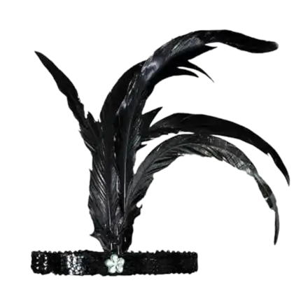 Zwarte Charleston Hoofdband Met Veren