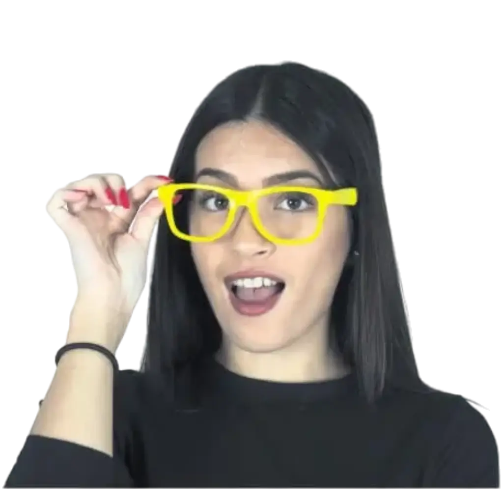 Gele neonbril zonder lenzen