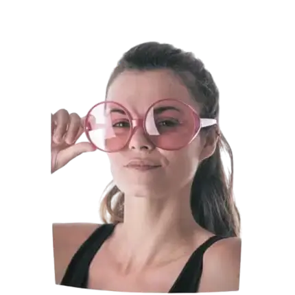 Grote Roze Hippy Stijl Bril