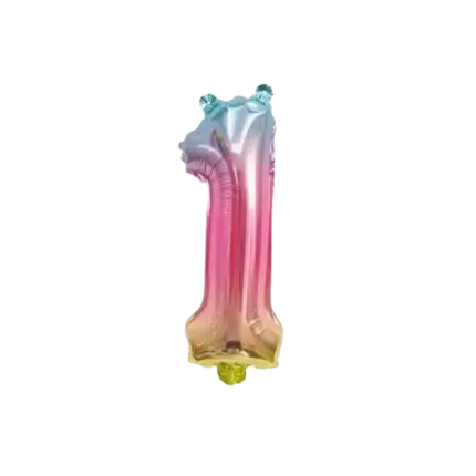 Verjaardagsballon Nummer 1 Regenboog 36cm