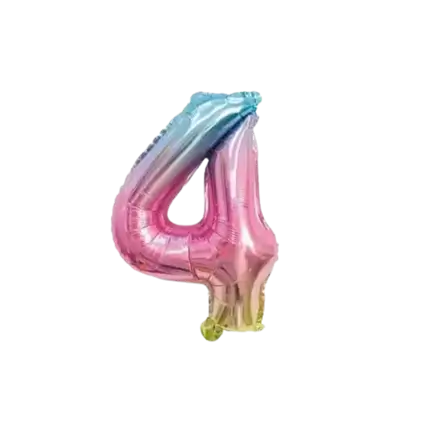 Verjaardagsballon nummer 4 Regenboog 36cm