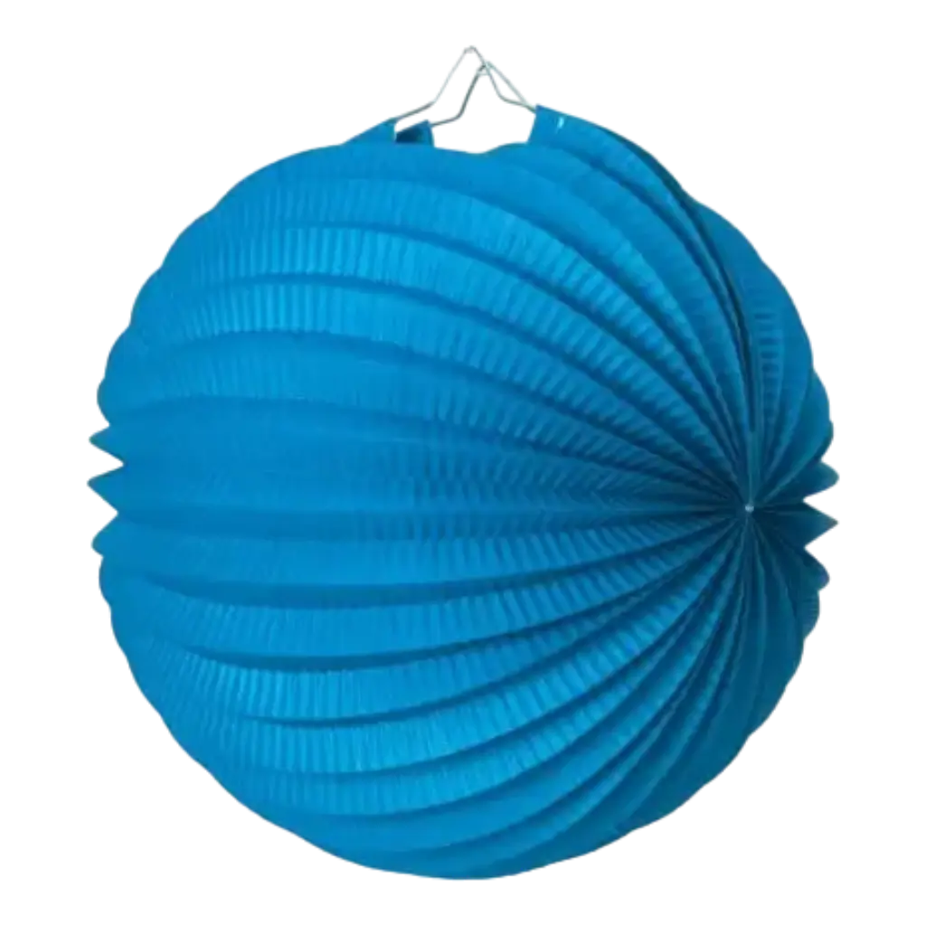 Ronde papieren bol lantaarn blauw 30cm