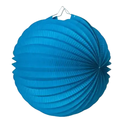 Ronde papieren bol lantaarn blauw 30cm