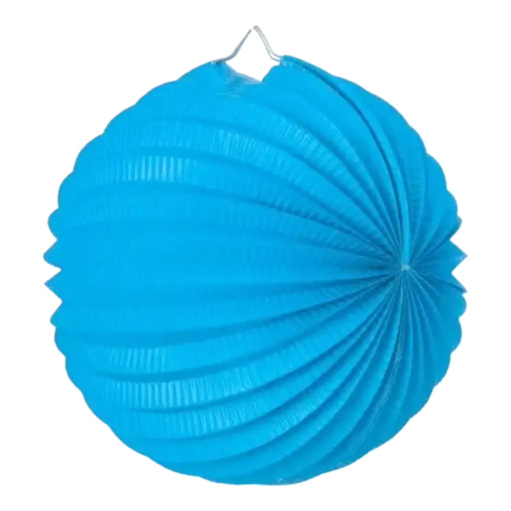 Ronde papieren bol lantaarn lichtblauw 30cm