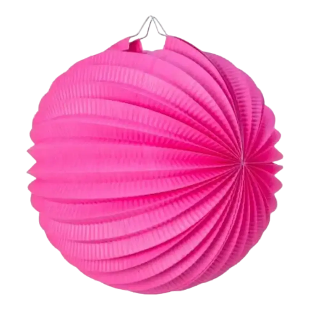 Papieren bol lantaarn rond roze fuchsia 30cm