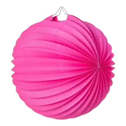 Papieren bol lantaarn rond roze fuchsia 30cm