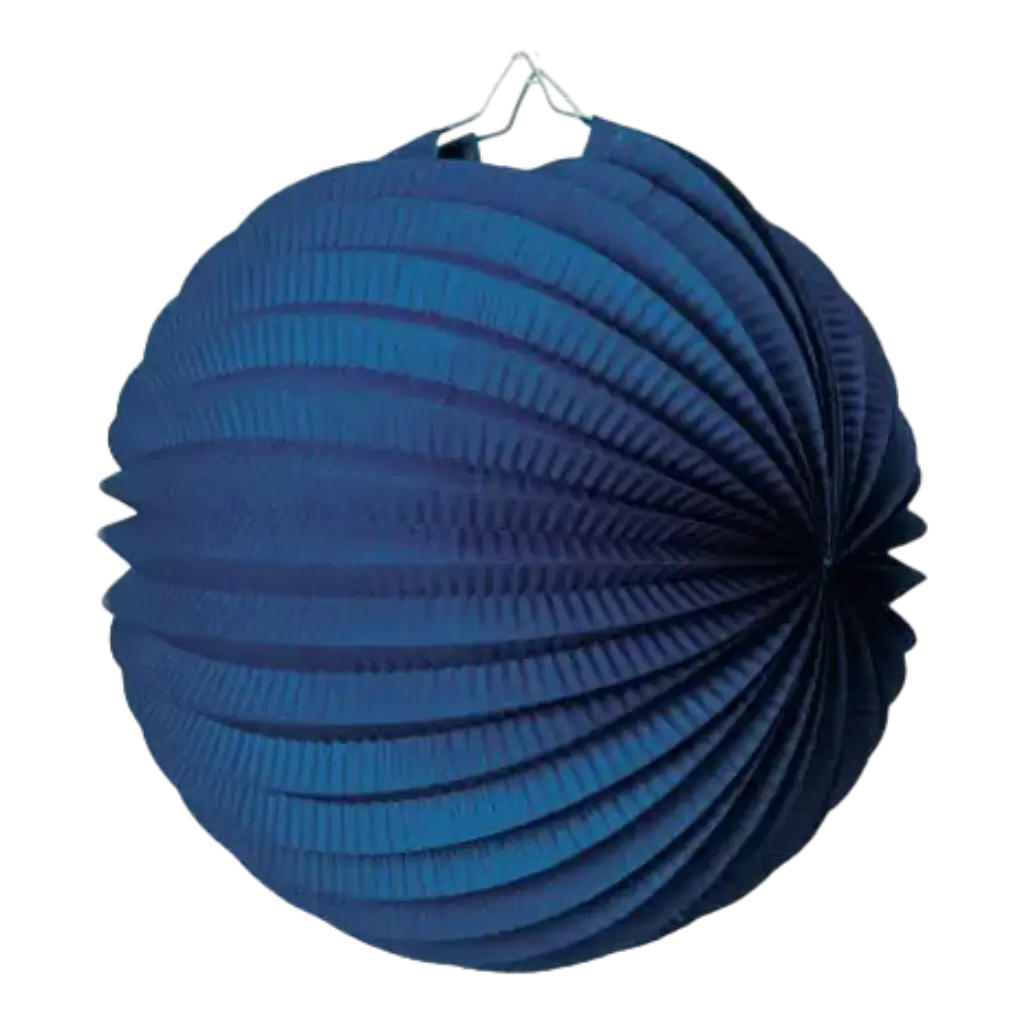 Ronde papieren bol lantaarn marine blauw 30cm