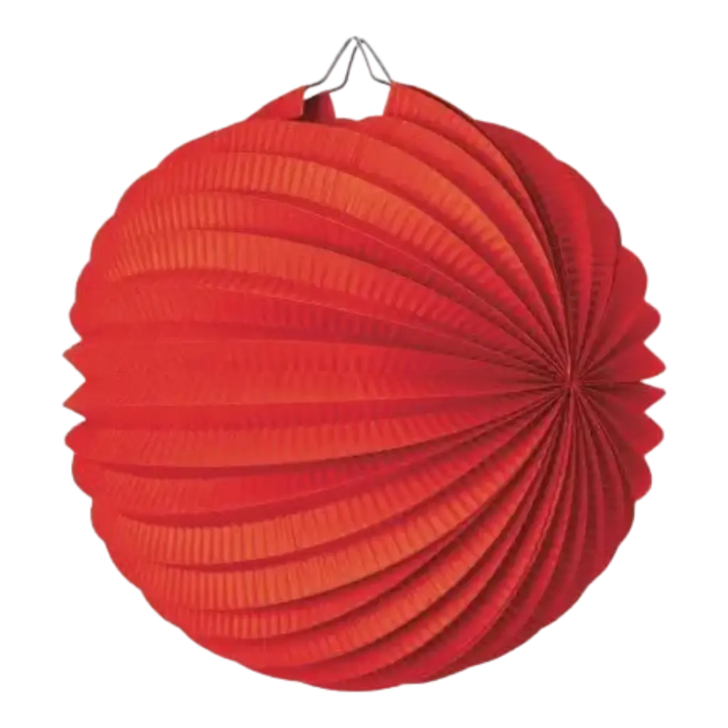 Papieren bol lantaarn rood 30cm