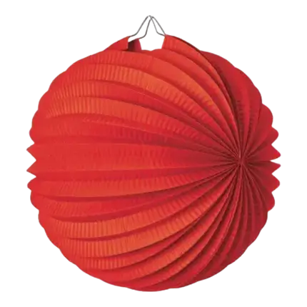 Papieren bol lantaarn rood 30cm