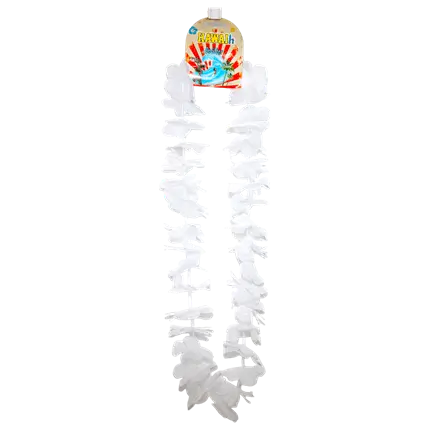 Hawaiian Bloemen Ketting Wit