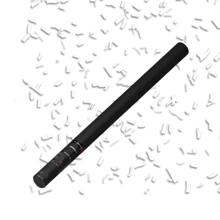 Wit handmatig confetti pistool 100% biologisch afbreekbaar 80cm