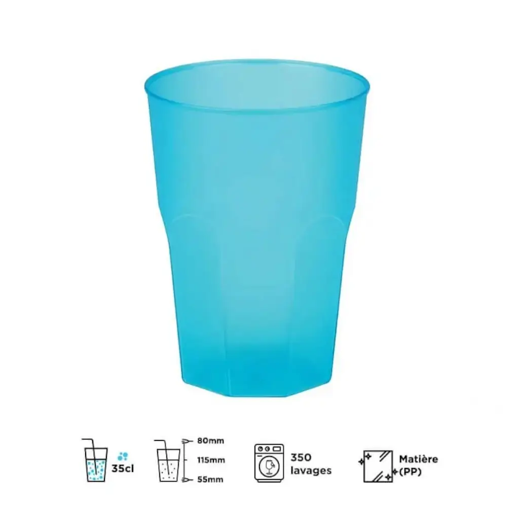 Turquoise blauw cocktailglas 35cl (Set van 20)