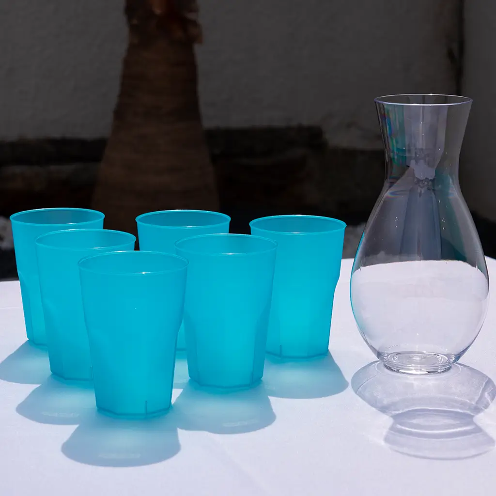 Turquoise blauw cocktailglas 35cl (Set van 20)