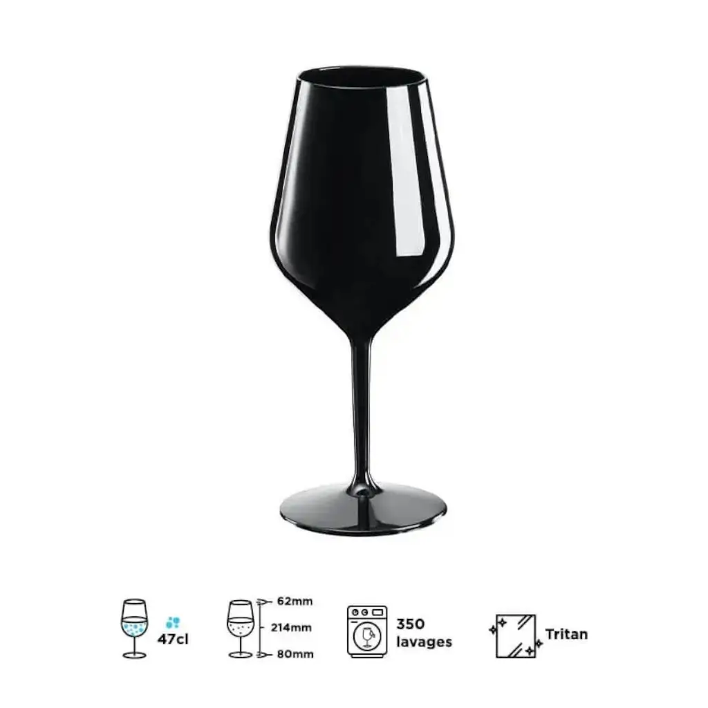 WINE COCKTAIL wijnglas zwart 47cl (Tritan)