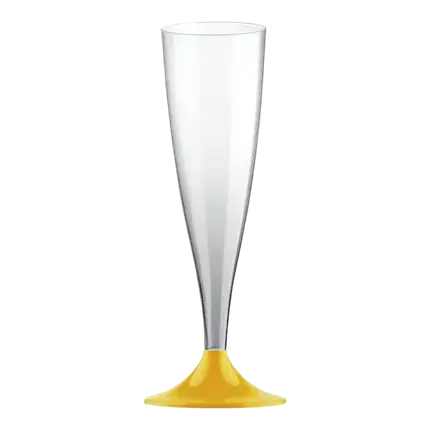 Kunststof champagneglas 14cl transp./Goud - Set van 20