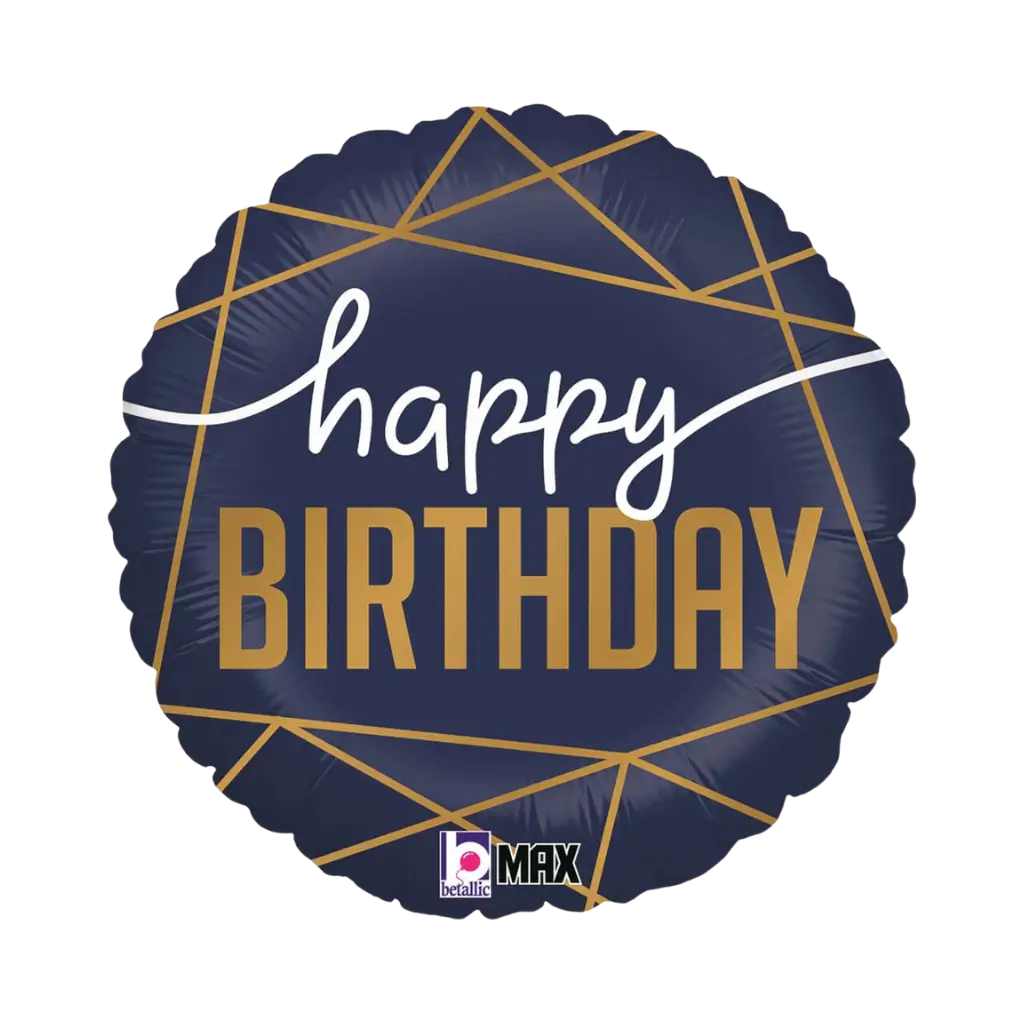 Gelukkige Verjaardag ballon marineblauw ø 45cm