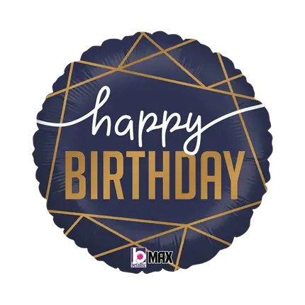 Gelukkige Verjaardag ballon marineblauw ø 45cm