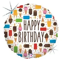 Gelukkige verjaardag ijsballon 91cm