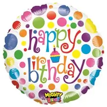 Veelkleurige Gelukkige Verjaardag ballon ø53cm