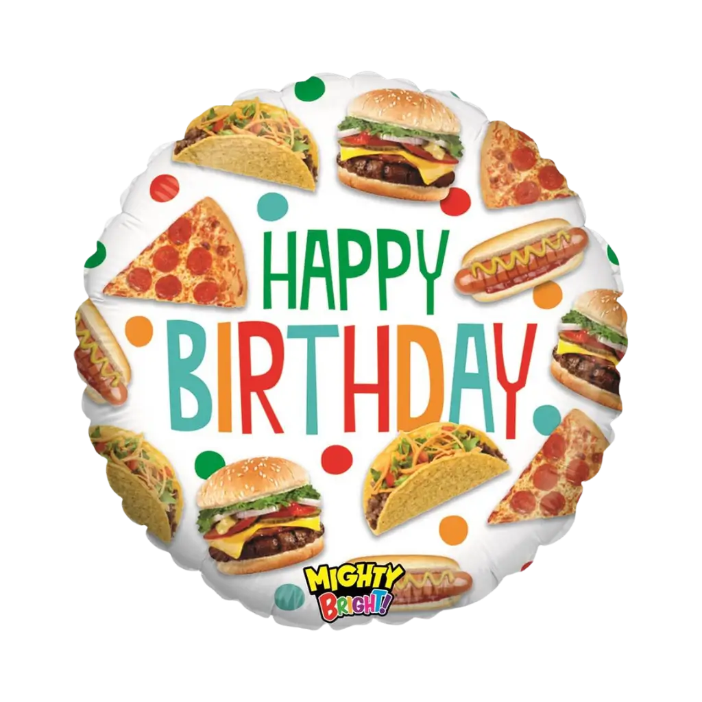 Voedsel Happy Birthday ballon ø53cm