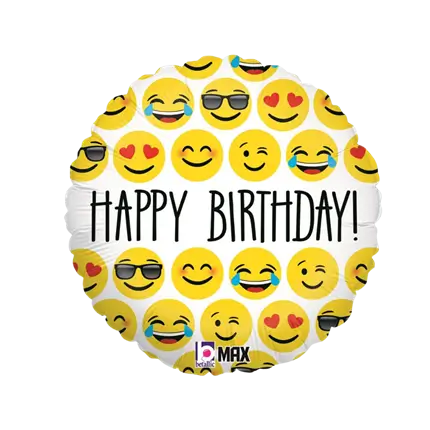 Emoji Gelukkige Verjaardag Ballon 45cm