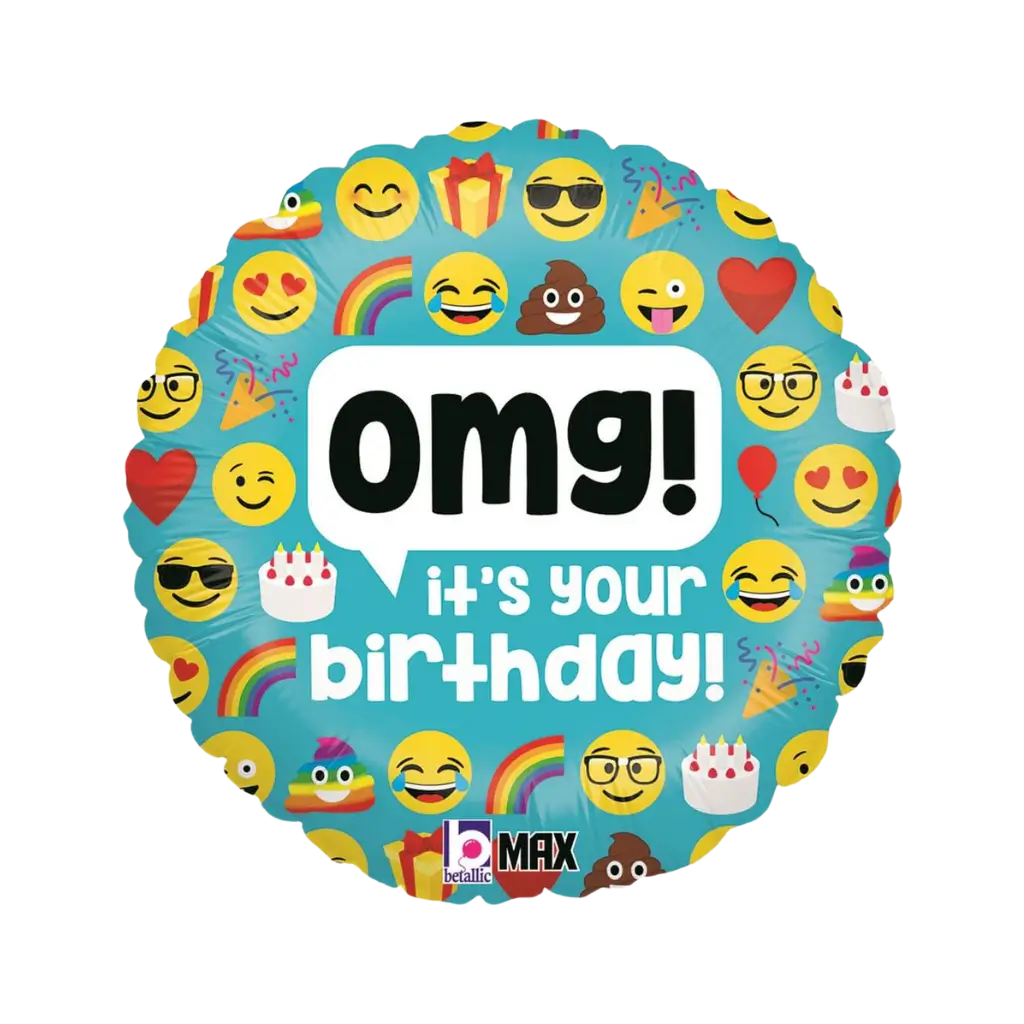 Emoji OMG Verjaardagsballon ø45cm