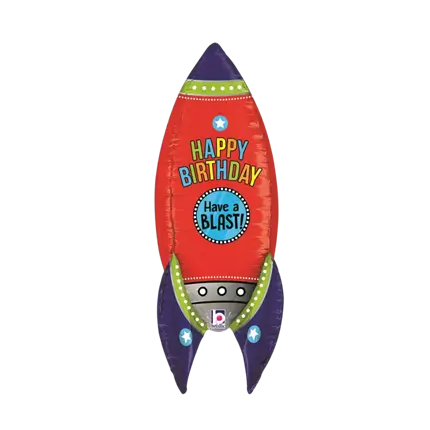 Reuze raketballon Gelukkige verjaardag 91cm