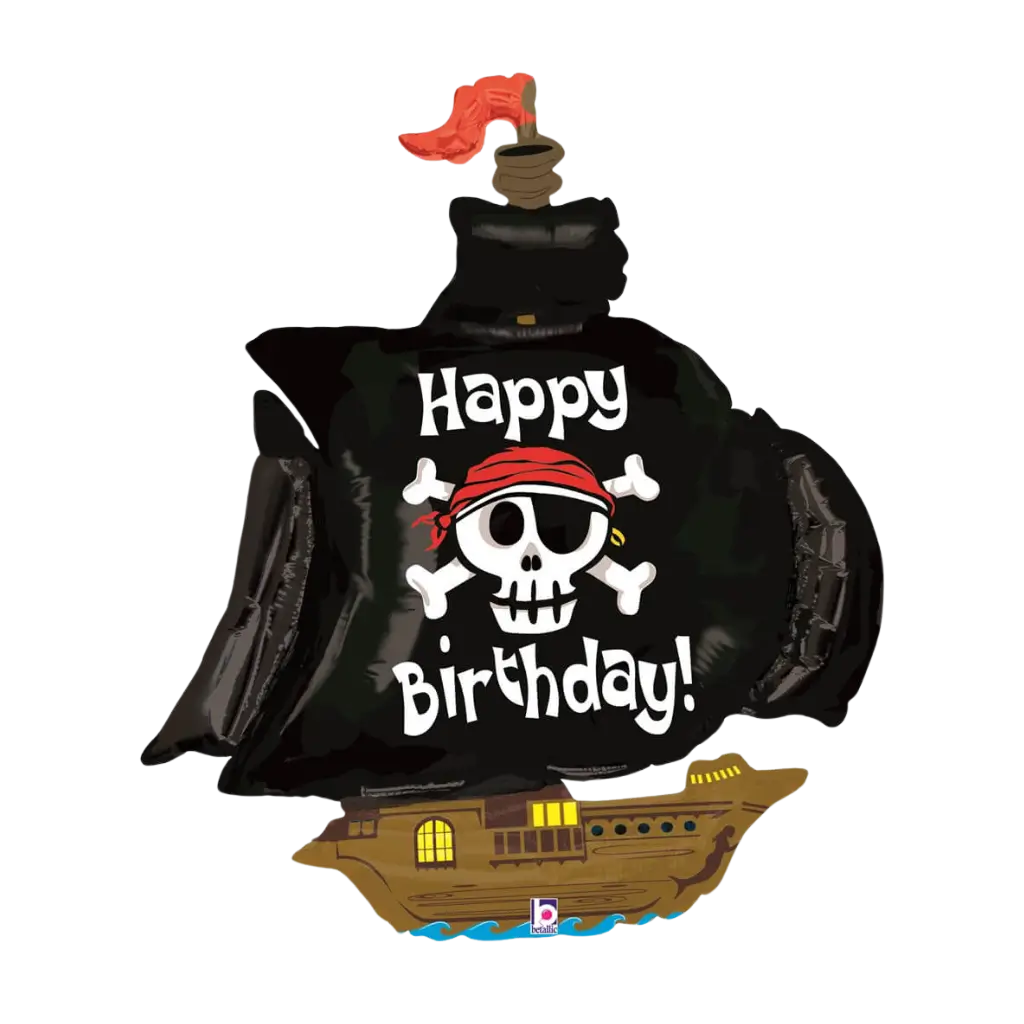 Gelukkige Verjaardag Piratenboot Ballon 117cm