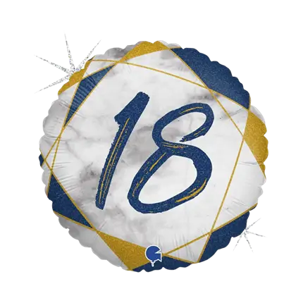 Verjaardagsballon Marmer Effect 18 Blauw 45cm