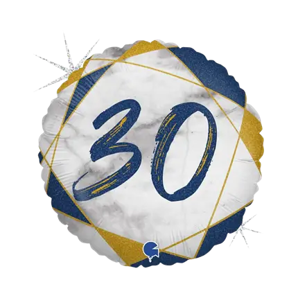 Verjaardagsballon Marmer Effect 30 Blauw 45cm