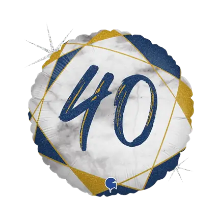 Verjaardagsballon Marmer Effect 40 Blauw 45cm