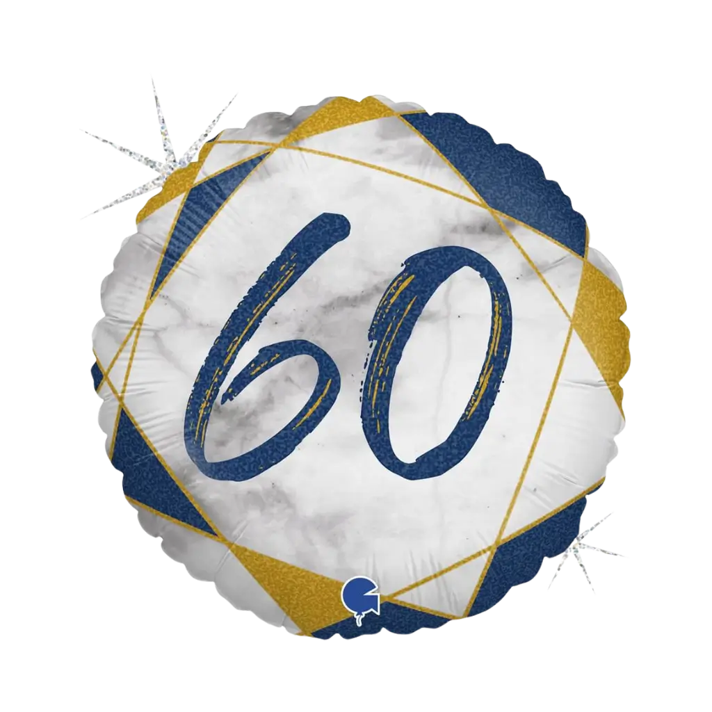 Verjaardagsballon Marmer Effect 60 Blauw 45cm