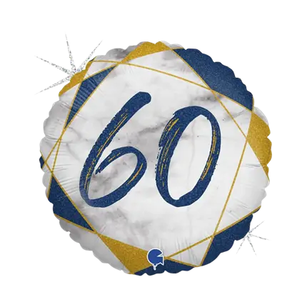 Verjaardagsballon Marmer Effect 60 Blauw 45cm