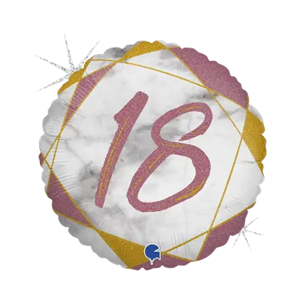 Verjaardagsballon Marmer Effect 18 Roségoud 45cm